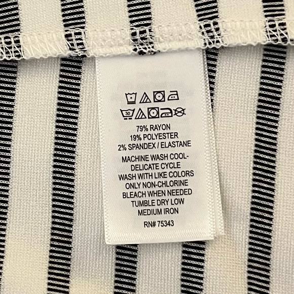 Tahari Striped Blazer Jacket White Black Stretch Button Size M - Picture 12 of 14